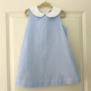 Classic Prep Childrenswear Maddie Dress Size 4 Light Blue Seersucker